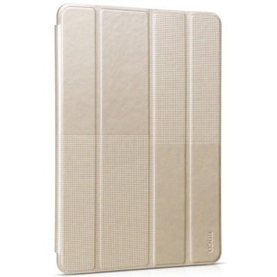 Prabangus „HOCO“ Crystal Fashion serijos odinis atverčiamas auksinis Apple iPad Air 2 dėklas / Priedai.lt