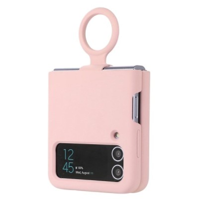 Samsung Galaxy Z Flip4 "Dechen" Ring Kickstand cieta silikona (TPU) apvalks - rozs | Vacins.lv