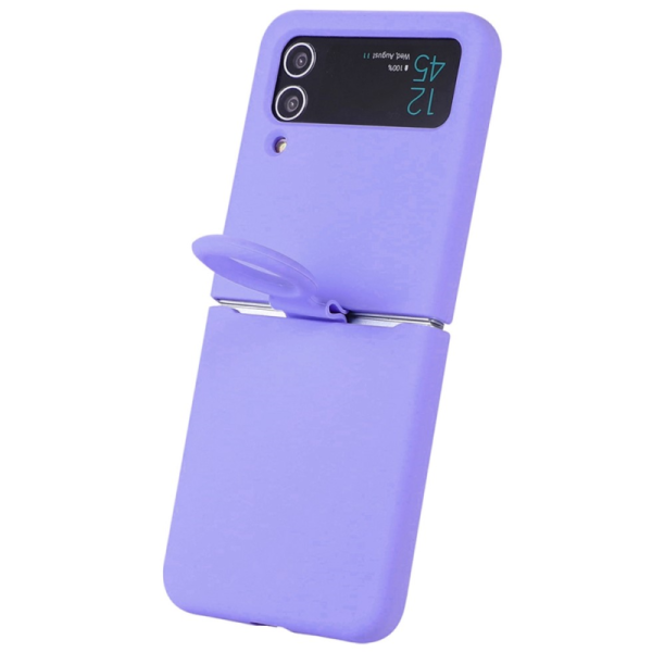 "Dechen" Ring Kickstand cieta silikona (TPU) apvalks - violets (Galaxy Z Flip4)