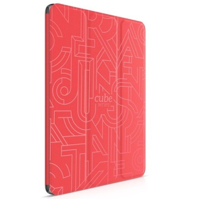 Prabangus „HOCO“ Cube serijos kieto silikono (TPU) atverčiamas raudonas Apple iPad Air 2 dėklas / Priedai.lt