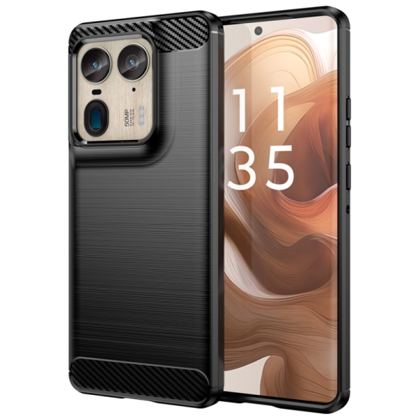 "AILES" Carbon cieta silikona (TPU) apvalks - melns (Edge 50 Ultra 5G)