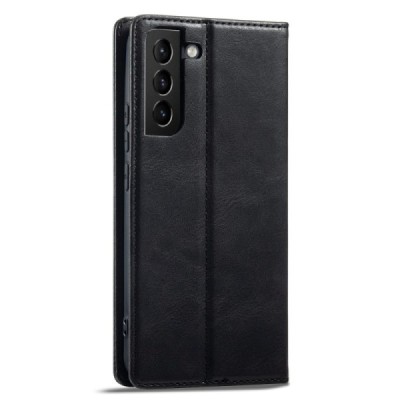 Samsung Galaxy S21 (G991B) „Lc.Imeeke“ melns ādas atvērams maciņš | Vacins.lv