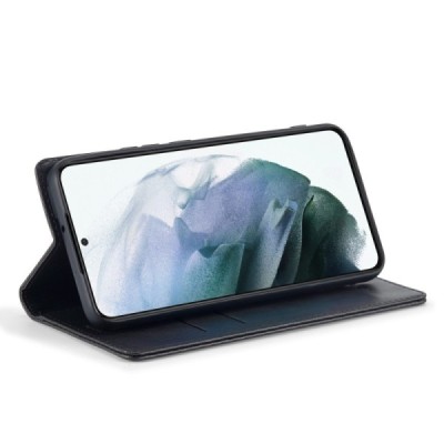 Samsung Galaxy S21 (G991B) „Lc.Imeeke“ melns ādas atvērams maciņš | Vacins.lv