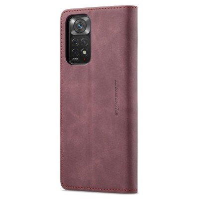 Xiaomi Redmi Note 11 4G (Redmi Note 11s 4G) CaseMe Retro solidus atverčiamas bordo odinis dėklas - knygutė | Priedai.lt