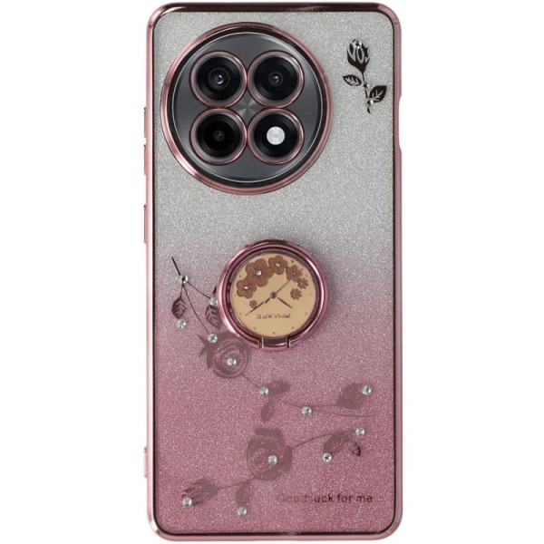 "Kadem" Ring Kickstand cieta silikona (TPU) apvalks - rozs (OnePlus 13R / Ace 5)