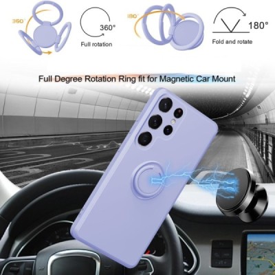 Samsung Galaxy S25 Ultra "Dechen" Ring Kickstand cieta silikona (TPU) apvalks - gaiši violets| Vacins.lv