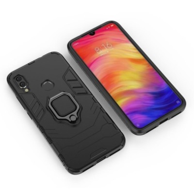 Xiaomi Redmi Note 7 "Kickstand" pastiprinātas aizsardzības melns apvalks | Vacins.lv