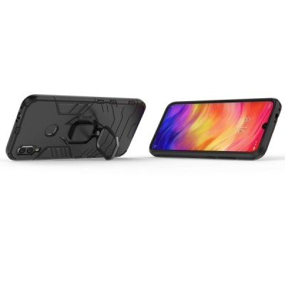 Xiaomi Redmi Note 7 "Kickstand" pastiprinātas aizsardzības melns apvalks | Vacins.lv
