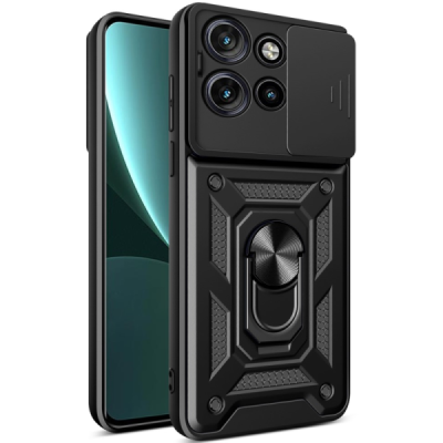 "Mozhi" Kickstand Tugevdatud turvalisus ümbris - must (Motorola Edge 60 Neo / Edge 50 Neo / Moto S50 / ThinkPhone 25)