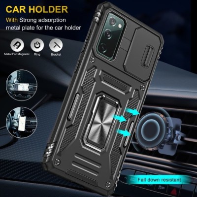 Samsung Galaxy S20 FE "Kickstand" pastiprinātas aizsardzības melns apvalks | Vacins.lv