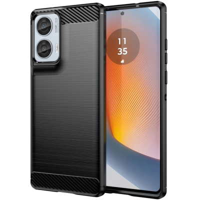 Motorola Moto G85 5G (S50 Neo 5G) "Carbon" cieta silikona (TPU) melns apvalks | Vacins.lv