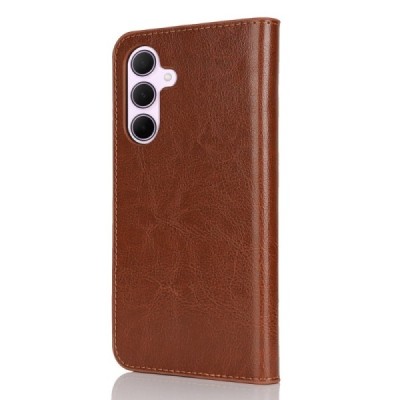 Samsung Galaxy A56 / A36 Solīds brūns ādas atvērams maciņš | Vacins.lv