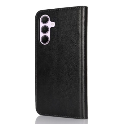 Samsung Galaxy A56 / A36 Solīds melns ādas atvērams maciņš | Vacins.lv