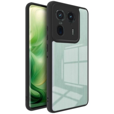 Motorola Edge 50 Ultra "Imak" cieta silikona (TPU) dzidrs (apmāles melnā) apvalks | vacins.lv