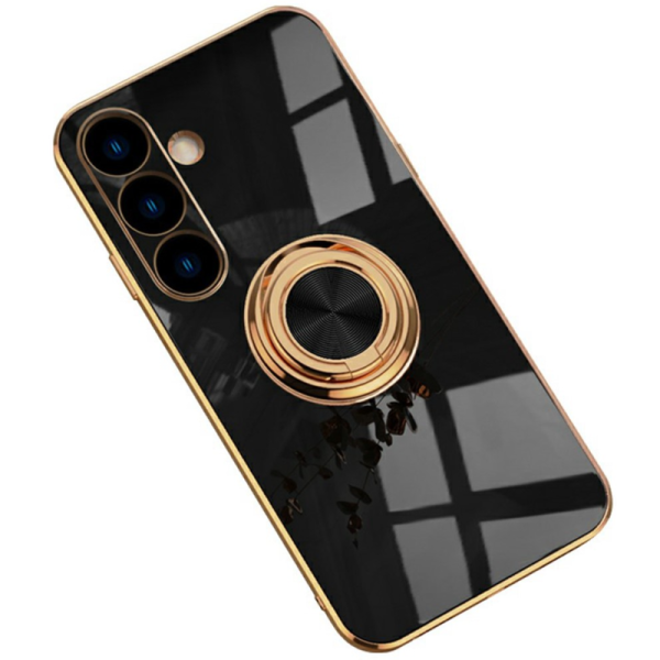 „Fashion“ Kickstand kieto silikono (TPU) dėklas - juodas (Galaxy S24)