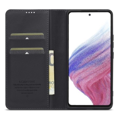 Samsung Galaxy A53 LC IMEEKE atvēramais melns maciņš - maks | Vacins.lv