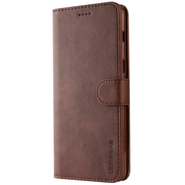 „LC.IMEEKE“ atverčiamas dėklas, knygutė - rudas (Galaxy A8 2018)