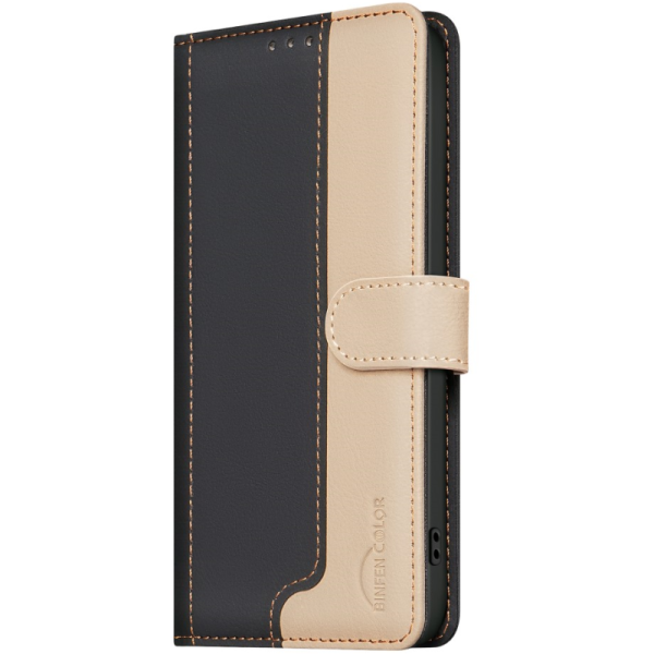 "Binfen Color" BF atvērams maciņš - melns (iPhone 15 Pro Max)