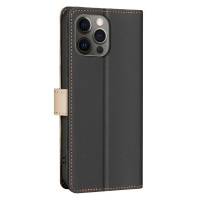 Apple iPhone 15 Pro "Binfen Color" BF sērijas melns atvērams maciņš, maks | Vacins.lv