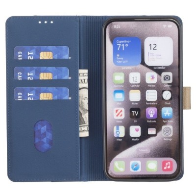 Apple iPhone 15 Pro "Binfen Color" BF sērijas zils atvērams maciņš, maks | Vacins.lv