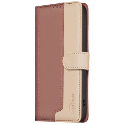 Apple iPhone 15 Pro "Binfen Color" BF sērijas brūns atvērams maciņš, maks | Vacins.lv