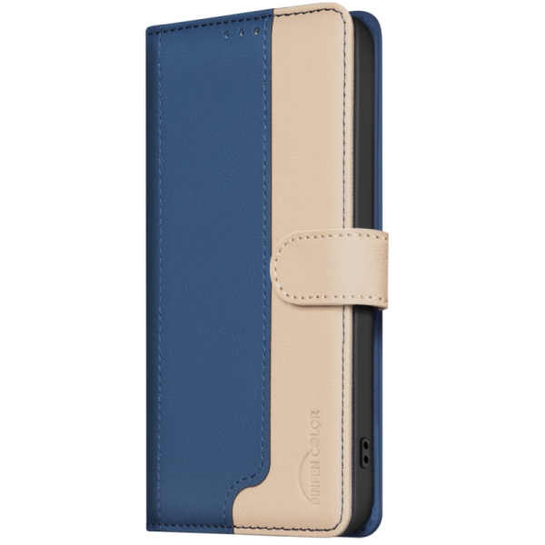 "Binfen Color" BF atvērams maciņš - zils (iPhone 15)