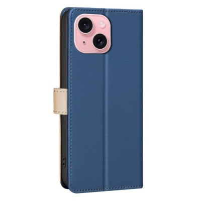 Apple iPhone 15 "Binfen Color" BF sērijas zils atvērams maciņš, maks | Vacins.lv