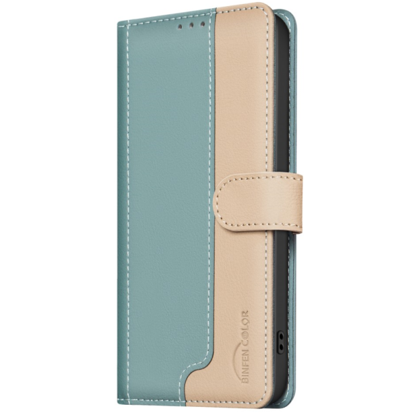 "Binfen Color" BF atvērams maciņš - zaļš (iPhone 15)
