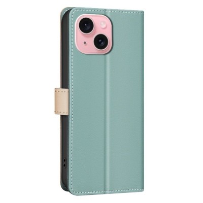 Apple iPhone 15 "Binfen Color" BF sērijas zaļš atvērams maciņš, maks | Vacins.lv