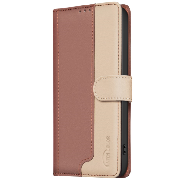 "Binfen Color" BF atvērams maciņš - brūns (iPhone 15)