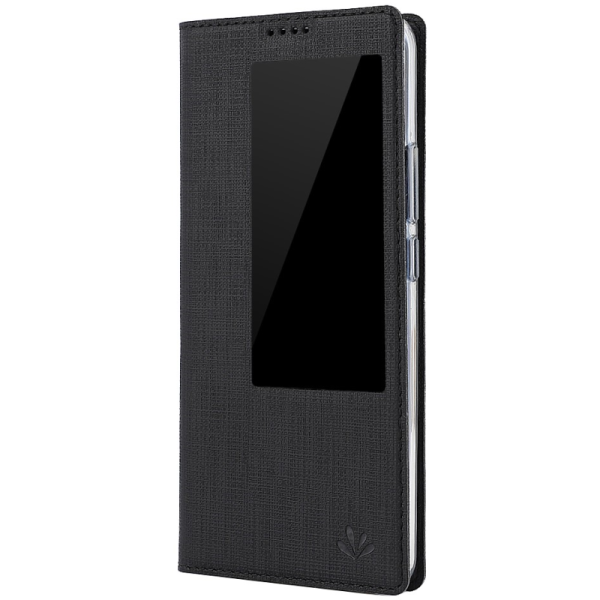 "ViLi" DMX solīds atvēramais ādas maciņš - melns (Mate 20 Pro)