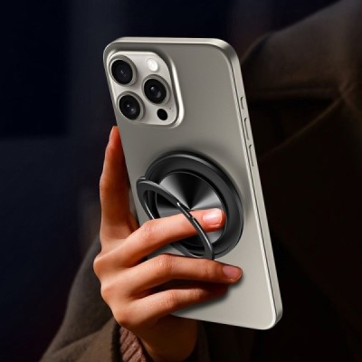 "Airai" Aluminum Kickstand telefona turētājs - melns | Vacins.lv