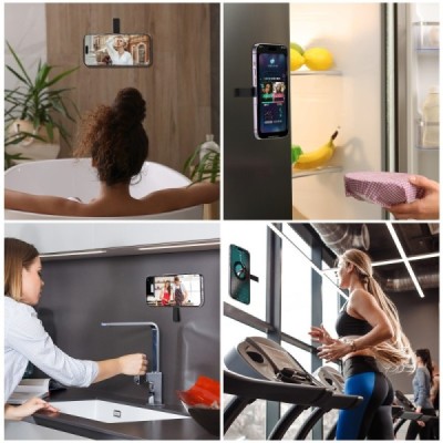 "Aimiling" Magnetic Suction Pad magnētiskais silikona piesūcekņa turētājs - melns | Vacins.lv