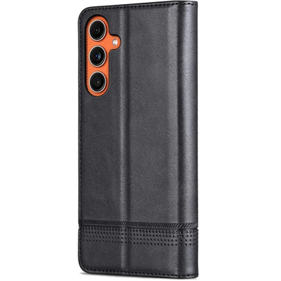 Samsung Galaxy M55 5G (C55,F55) „AZNS“ Retro juodas odinis atverčiamas dėklas - knygutė | Priedai.lt