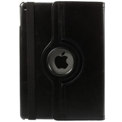 Apple iPad Air 2 solidus atverčiamas juodas odinis dėklas (360°) - stovas / Priedai.lt