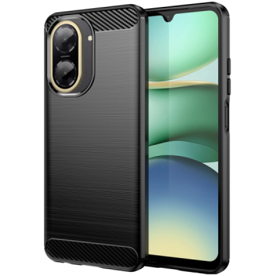 Xiaomi Poco C71 "Carbon" cieta silikona (TPU) melns apvalks | Vacins.lv
