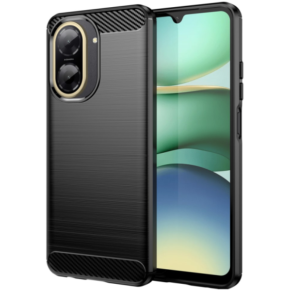 "AILES" Carbon cieta silikona (TPU) apvalks - melns (Poco C71 4G)