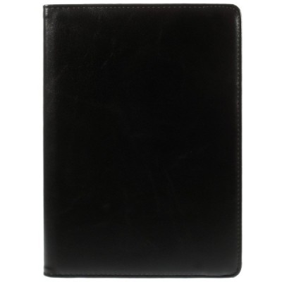 Apple iPad Air 2 solidus atverčiamas juodas odinis dėklas (360°) - stovas / Priedai.lt