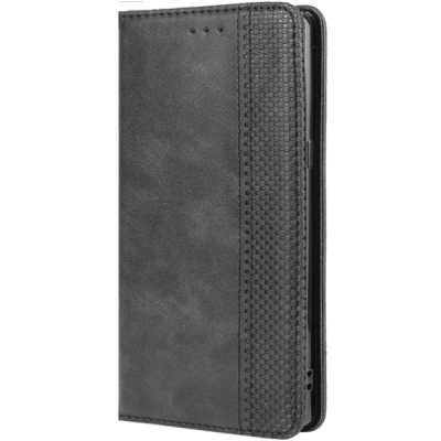 LG Velvet Vintage melns ādas atvērams maciņš ar magnetu | Vacins.lv