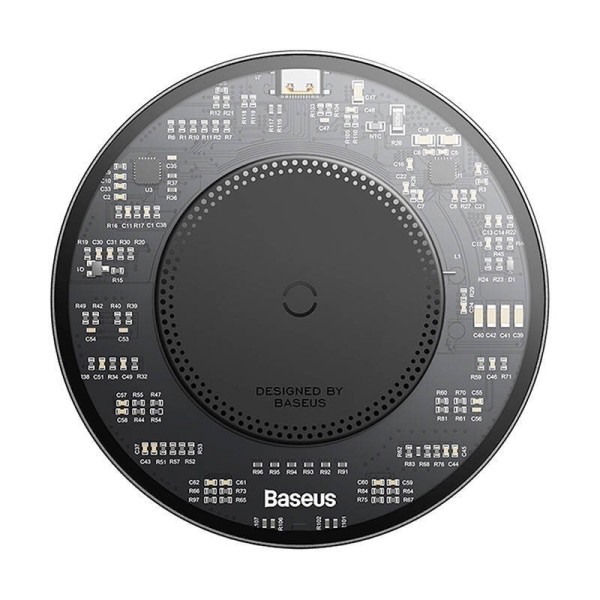 „Baseus“ Simple 2 Wireless Charger belaidis įkroviklis - juodas (15W)