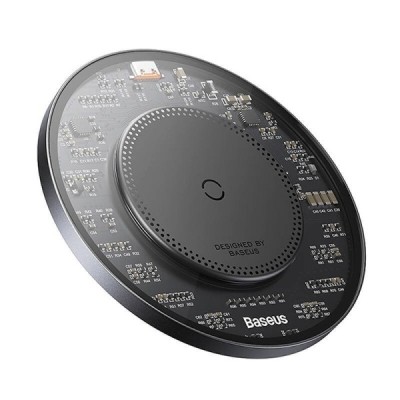 „Baseus“ Simple 2 Wireless Charger belaidis įkroviklis - juodas (15W) | Priedai.lt