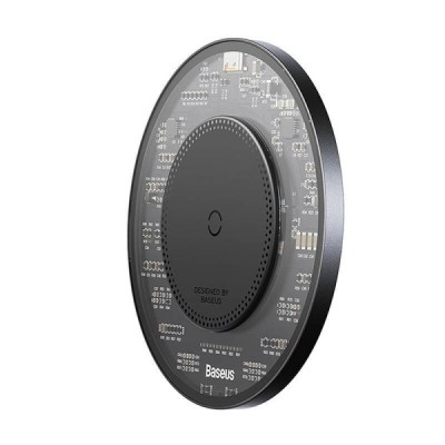 „Baseus“ Simple 2 Wireless Charger belaidis įkroviklis - juodas (15W) | Priedai.lt