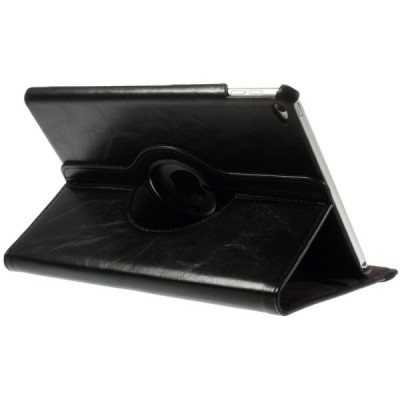 Apple iPad Air 2 solidus atverčiamas juodas odinis dėklas (360°) - stovas / Priedai.lt