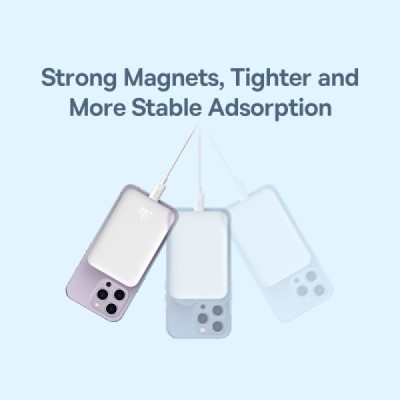 "Baseus" Magnetic Mini Air MagSafe PowerBank ārējais akumulators — balts (6000 mAh, 20W) | Vacins.lv