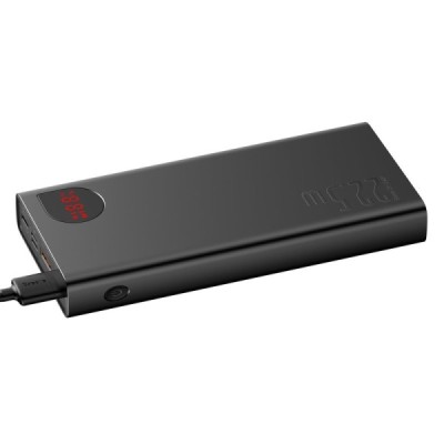 „Baseus“ Adaman Metal Fast Charge Power Bank išorinė baterija - juoda (20000 mAh, 22.5W) | Priedai.LT