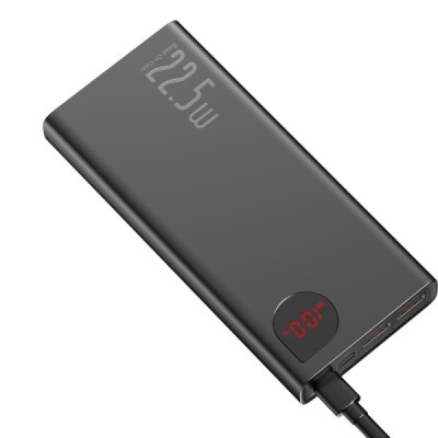 „Baseus“ Adaman Metal Fast Charge Power Bank išorinė baterija - juoda (20000 mAh, 22.5W) | Priedai.LT