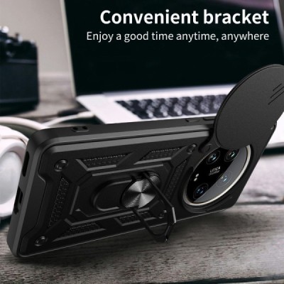 Xiaomi 14 Ultra "Kickstand" pastiprinātas aizsardzības melns apvalks | Vacins.lv