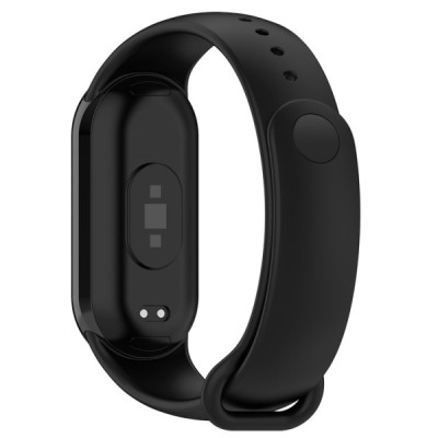 "Kumikoo" Viedpulksteņa cietā silikona (TPU) aproce (siksniņa) - melna (Xiaomi Smart Band 9 NFC / 9 / 8 NFC / 8) | Vacins.lv