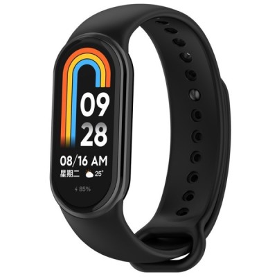 „Kumikoo“ išmaniojo laikrodžio kieto silikono (TPU) apyrankė (dirželis) - juoda (Xiaomi Smart Band 9 NFC / 9 / 8 NFC / 8) | Prie