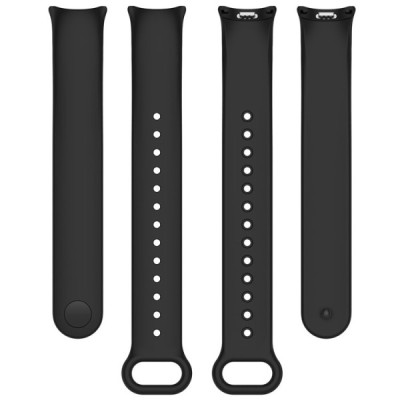 „Kumikoo“ išmaniojo laikrodžio kieto silikono (TPU) apyrankė (dirželis) - juoda (Xiaomi Smart Band 9 NFC / 9 / 8 NFC / 8) | Prie